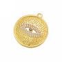 CZ8073 Hotsale  Gold Plated CZ Zircon Micro Evil Disc Round Eye Pendant