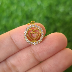 CZ8486 Dainty Minimalist Mini 18k Gold PlateCZ zircon Pave Saturn Planet Star,heart,flower floral charms,DIY CZ Jewelry supplies