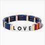 BM2002 New 2019 Popular Rainbow Alphabet Love Enamel Crush Tile Bracelet