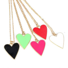 NM1056 2021 Fashion Spring Jewelry Gold Plated Enamel Love Heart Pendant Chain Necklace ,Valentine's Day Gift For Lover Mom