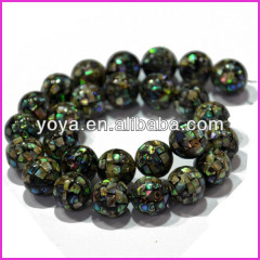 SP4063 Round abalone shell beads