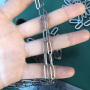 18k gold plated stainless steel link chains stainless steel paper clip chain for jewelry making