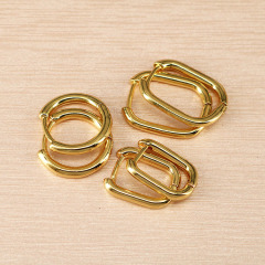 EM1141 Hot Sale 18K Gold Plated Round Rectangle Heart Star huggie earrings, Brass Metal huggie earrings jewelry for women