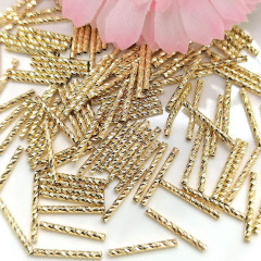 JS1297 tiny gold plated faceted curved spacer bars,gold jewelry fine tubes for jewelry making