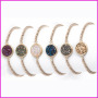BRH1201 New Style Small Rose Gold Brass Beaded Bracelet,Round Quartz Bracelet For Women