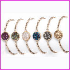 BRH1201 New Style Small Rose Gold Brass Beaded Bracelet,Round Quartz Bracelet For Women