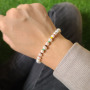 S1119 Dainty Rainbow Seed Bead and Freshwater Pearl Choker Necklace and Bracelet Jewellery Jewelry Sets for Ladies Women