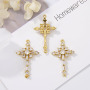 CZ8146  CZ Zircon Micro Pave Cross Charm Pendant  Diamond Necklace For Jewelry
