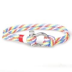 BM3007 Fashion stainless steel terylene cord men's bracelet, polyester fibre with steel horseshoe connector wrist rope bracelet