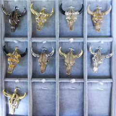 JF6977 Wholesale Gold Silver Plated OX Pendants, Gold Dipped Cattle Bull Pendant