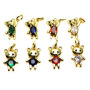 CZ8525 18K Gold Plated Over Brass CZ Paved Cute Bear Charm Pendants
