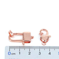 JF1328 Large Big Jewelry Closure Lock 18k Gold Silver Rose Gold Gunmetal Plated Brass Metal Lobster Clasps