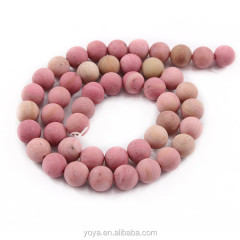 SB6532 Hot sale matte frosted blush pink stone rhodonite beads,peach pink stone beads