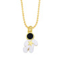 NM1225 18K Gold Plated Enamel Astronaut Pendant Necklace Spaceman Necklace Space Planet Star Moon Celestial Jewellery
