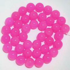 MJ3098 8mm Gemstone Neon pink Jade beads for DIY