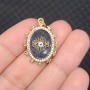 CZ8404 Gold Plated CZ diamond pave evil eyes enamel charms Pendant
