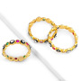 RM1082 Chic Enamel Rainbow Cubic Zirconia CZ Micro Pave Evil Evileye Eye Rings for Ladies