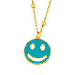 NM1203 fashion smily face pendant ladies necklace ,charm smile face pendants custom O chain women necklace