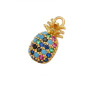 CZ7750 Dainty Mini Gold Rainbow CZ Micro Pave Crescent Geometric Charm Pendants for Bracelet Charm