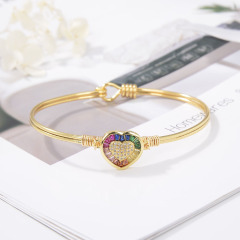 BA1034 18k Gold Plated Diamond  Star Moon Heart Bracelet For Women