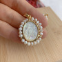 Natural Freshwater Pearl Wrapped 18k Gold Plated Mother of Pearl Shell Virgin Mary Our Lady of Guadalupe  Medallion Pendants