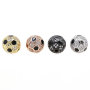 CZ7438 Silver Gunmetal Rose Gold CZ Micro Pave Football Beads,Cubic Zirconia Football Beads