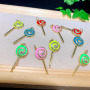 CZ8433 CZ Rainbow Enamel Colorful Neon lollipop lolly Candy Charm Pendants