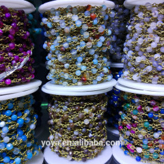 BCL1150 Hot sale 4mm agate beaded prayer chains,stone round bead wire wrapped rosary chains BCL1150 Hot sale 4mm agate beaded prayer chains,stone round bead wire wrapped rosary chains