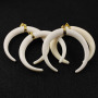 JF6972 Hight quality White Ivory Double ended crescent shape resin pendant with plated gold bail