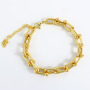 BM1014 Popular 18k gold Plated Chunky Curb Chain Paper Clip Horseshoe Link Chain Bracelets for Women Girls
