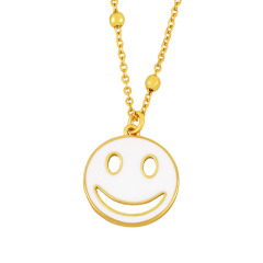NM1203 fashion smily face pendant ladies necklace ,charm smile face pendants custom O chain women necklace