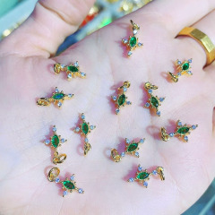 CZ8270 Dainty Mini Small Multicolor Cubic Zirconia Heart Charm,Tiny Rainbow CZ Fruit Evil Eyes Charm Pendant for Jewelry making