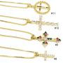 NZ1177 Chic Diamond the Christian Religious Jewelry Cubic Zirconia CZ Micro Pave Cross Pendant Chain Necklace