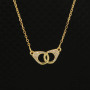 NZ1144  Dainty Bling Jewelry Gold Plated Zircon CZ Diamond Handcuff Pendant Chain Necklace