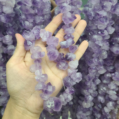 CR5166 Wholesale Amethyst Druzy Faceted Nugget Beads
