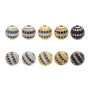 CZ7995 black and Clear cz inlay copper cz micro pave beads,CZ Micro Pave Ball Bead, Gunmetal Cubic Zirconia Ball Bead