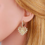 EC1723 2021 Womans Fashion Gold Plated Clear CZ Micro Pave Horseshoe U shape Dangle Charm Huggie Earrings