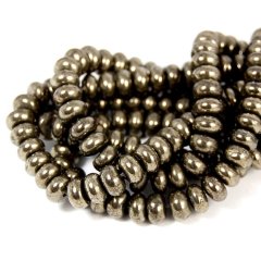 PB1111Natural Pyrite Gemstone Abacus Loose Beads,Natural Golden Pyrite Roundel Rondelle Beads