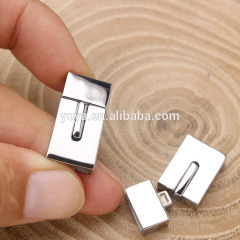 3x10mm Silver Square Clasp 304 stainless steel clasps for flat leather bracelet