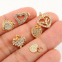 CZ8091 Dainty Mini Small Clear CZ Evil Evileye Eye Charm,Tiny Minimal Zircon Cubic Zirconia Heart Eye Charm Pendant