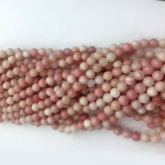 OB0839 Natural pink opal round beads