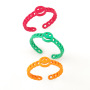 RA1022 Neon Enamel Rainbow Colored  Brass Metal smile Stackable Rings for Ladies