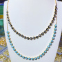 NM1182 Chic 18k Gold Plated Multicolor Rainbow Enamel Evil Eyes Slide Chain Choker Necklaces for Women Ladies