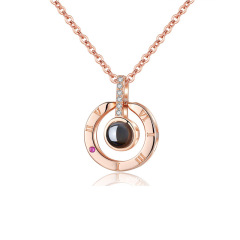 NN1005  Nanotechnology Jewelry 100 Languages I Love You Necklace Gifts for Valentine's Day for Women Girls Memory Love Necklace