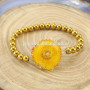 BRH1519 Wholesale 6mm stone beaded geode sunflower Solar Quartz charm bracelet,drusy bracelet