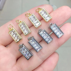 CZ8458 Trendy 18k Gold CZ Diamond Micro pave Baguette Rectangle Charm Pendants,Cubic Zirconia Rectangle Pave Pendant CZ8458 Trendy 18k Gold CZ Diamond Micro pave Baguette Rectangle Charm Pendants,Cubic Zirconia Rectangle Pave Pendant