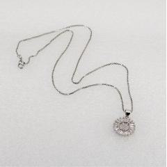 NZ1004 Silver Copper White Cubic Zirconia Diamond 26 Alphabet Letter Charm Pendant Necklaces A-Z Initial Necklace for Girl Women