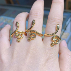 RM1128 2020 New Chic Cute Rainbow Diamond CZ Zircon Micro Pave Snake Rings For Women Girls