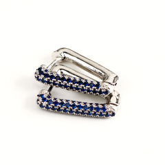EC1651 New Unique Diamond Crystal CZ micro pave triangle hoop huggie earrings jewelry for women