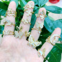 RM1361 Dainty New Gold Crystal Diamond CZ Paved Filigree Butterfly Rings for Ladies Women 2021